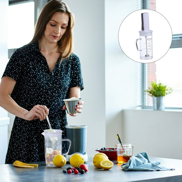 HONITANO 1Pack Electric Milk Frother Transparent Plastic Kitchen Tool for Cooking