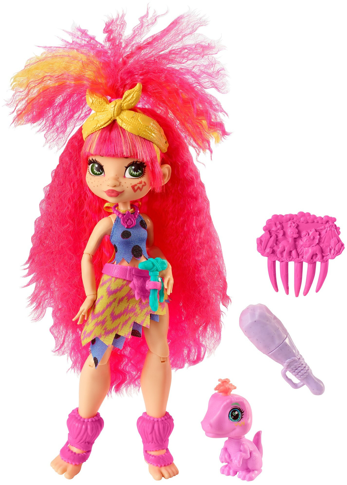 Cave Club Emberly Doll (8 - 10-Inch) Prehistoric Fashion Doll with Dinosaur Pet - image 6 of 7