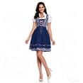 thumbnail image 2 of IUYRTFE Women's Oktoberfest Dirndl Dress Short Sleeve Floral Print Bavarian Costume for Beer Festival Party, 2 of 6