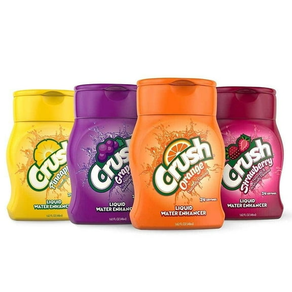 CRUSH Crush, Variety Pack, Liquid Water Enhancer New, Better Taste (4 Bottles, Makes 96 Flavored Water Drinks) 1.62 Fl Oz (Pack of 1)