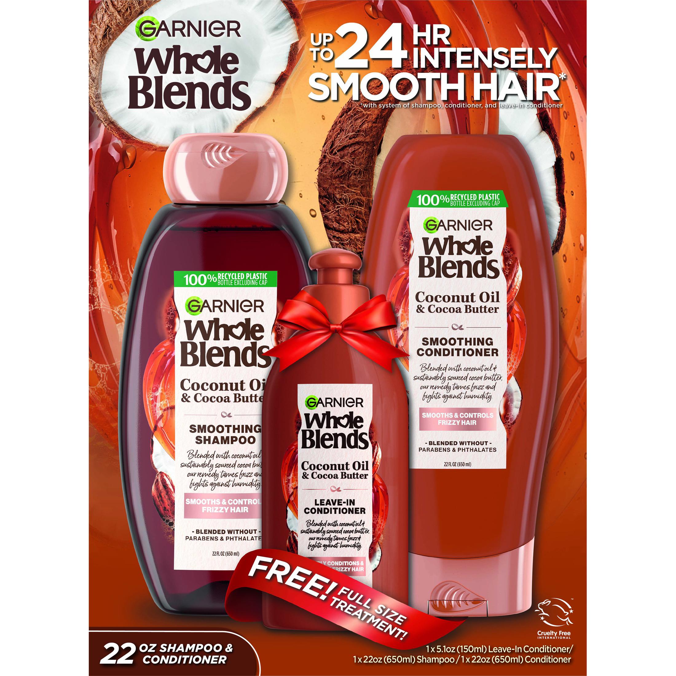 ($16 Value) Garnier Whole Blends Coconut Cocoa Shampoo Conditioner and Treatment Gift Set, Holiday Kit - image 3 of 9