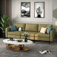 thumbnail image 2 of Costway Modular 3-Seat Sofa Couch w/ Socket USB Ports & Side Storage Pocket Green, 2 of 10