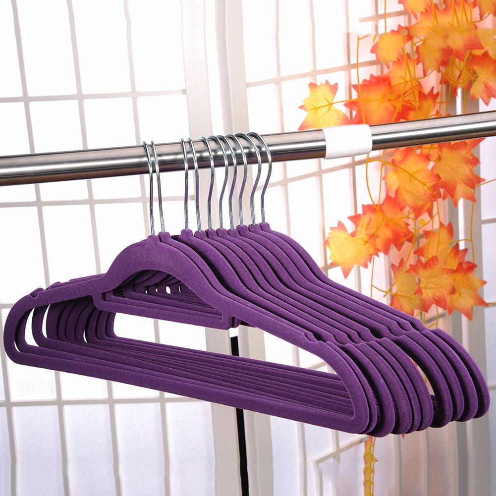 Zimtown 10PCS Premium Non Slip Velvet Clothes Hangers Suit/Shirt/Pants