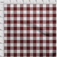 thumbnail image 3 of oneOone Cotton Jersey Maroon Fabric Gingham Check Quilting Supplies Print Sewing Fabric By The Yard 58 Inches Wide, 3 of 4