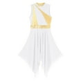 thumbnail image 6 of Aiihoo Women's Asymmetrical Color Block Praise Dance Tunic Sleeveless Worship Lyrical Dance Overlay Dress White XXL, 6 of 7