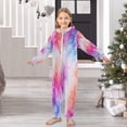 thumbnail image 6 of Soft Big Kids Onesie Pajamas Cozy Loose-Fit Jumpsuits for kids with Pockets for Christmas Lounge & Play Pink and Blue Tie-dye Pattern, 6 of 8