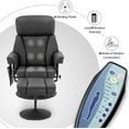 thumbnail image 5 of Mcombo Swivel Recliner with Ottoman, Reclining Chair with Massage, Faux Leather Lounge Chairs for Living Room Bedroom 4539(Dark Grey), 5 of 9