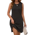thumbnail image 2 of Fantaslook Tank Dresses for Women Crewneck Sleeveless Mini Sundresses Casual Summer Split Dress, 2 of 8