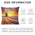 thumbnail image 5 of Chilfamy Windmill Flowers Sunset Pillow Covers for Couch Sofa Indoor Outdoor Aesthetic Decorative Soft and Durable 1PC 18x18in, 5 of 5