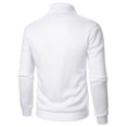 thumbnail image 4 of Casual Men Sweatshirts Quarter Zip Pullover Loungewear 3/4 Zip Pullover Long Sleeve Big and Tall Polo Sweaters White M, 4 of 4