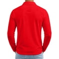 thumbnail image 7 of Fabrcox Long Sleeve Mens Polo Shirts Classic Fit Collared Golf Shirts Men Button Down Casual Outdoor Workout Office Work Shirt Men Red L, 7 of 7