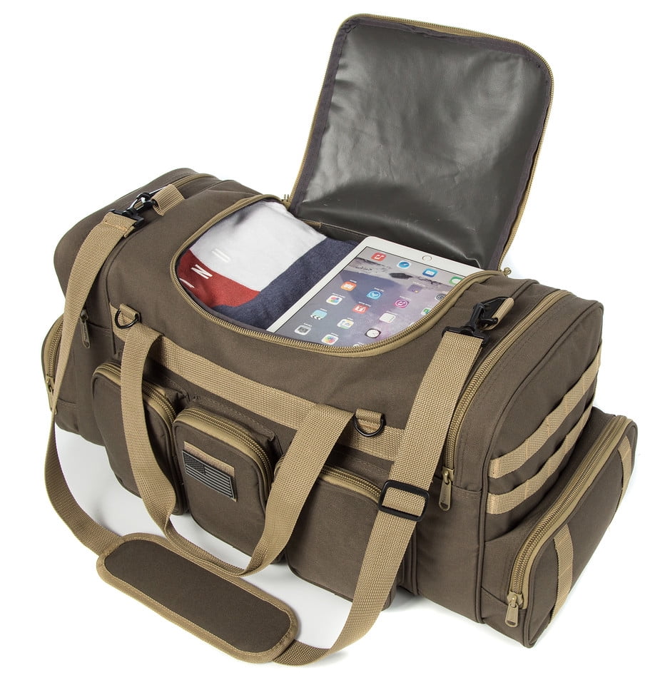K-Cliffs Heavy Duty Duffel Sports Gear Gym Tote Outdoor Range Equpment Bag High Quality Travel Weekender Medium 27 inch Khaki