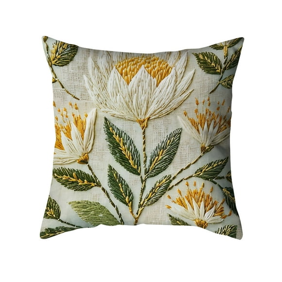 Living Room Decor 45X45Cm Sunflower Embroidered Pillowcase Floral Pillowcase for Sofa and Patio