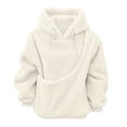 thumbnail image 6 of Arlun Pet Pouch Hoodies for Women Oversized Soft Warm Drawstring Hooded Sweatshirt with Pocket Front Carry Pouch Fall Winter Solid Color Long Sleeve Pullover Tops, 6 of 7