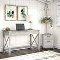 thumbnail image 4 of Bush Furniture Key West 48W Writing Desk with 2 Drawer Mobile File Cabinet in Linen White Oak, 4 of 6