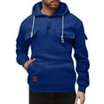 thumbnail image 2 of MaFYtyTPR Sweatshirts for Men and Women Unisex Solid Color Long Sleeve Hooded Multiple Pockets Sweatshirts Tops Dark Blue M, 2 of 5