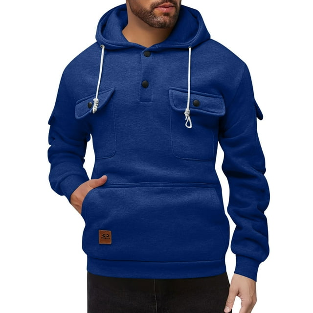 AUNVITO Women's Solid Color Hooded Sweatshirt Casual Pullover with Drawstring Long Sleeve Comfortable and Trendy