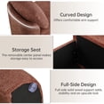 thumbnail image 5 of Usaint Upholstered Storage Bench, Padded Armrest Bedroom Bench for Bedroom, Entryway, Living Room, Rust, 5 of 11
