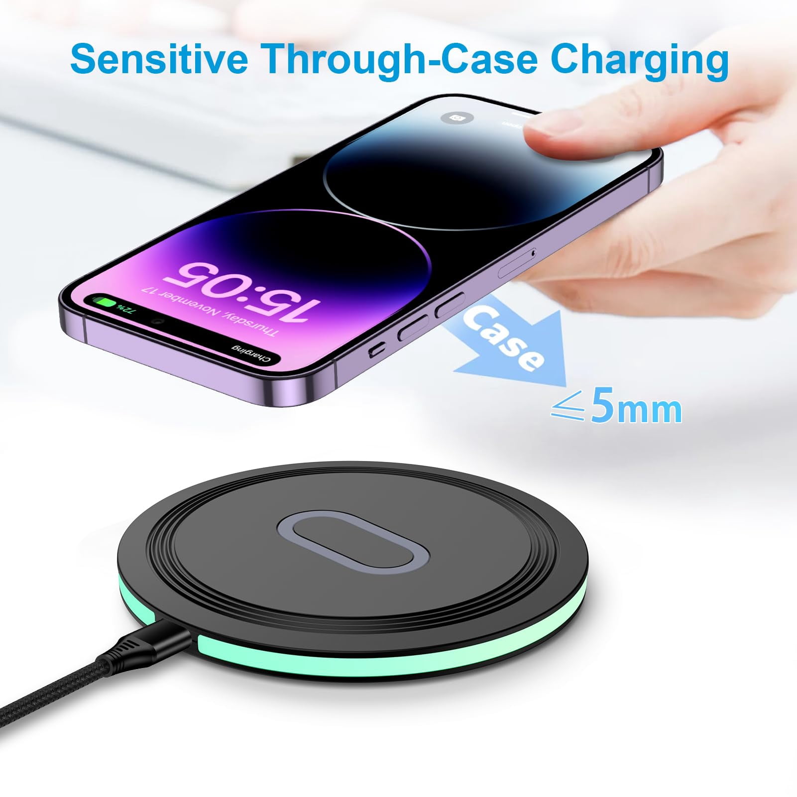 Fast Wireless Charger Pad, 2 Pack 15W Wireless Charging Pad Fast Charging Station for Samsung Galaxy S24 S25 S23 FE S23 S22 S21 Note 20,iPhone 16 15 14 13 Pro Max,Google Pixel 9 8a 8Pro 7a 7