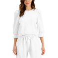 thumbnail image 1 of INC Womens Solid Sudadera, Blanco, Pequeño, 1 of 1