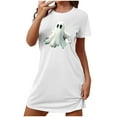 thumbnail image 1 of Camisón corto de talla grande para mujer, camisón de manga corta con estampado de pecho a la moda, camisón para mujer, 1 of 2