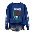 thumbnail image 1 of VBARHMQRT Preppy Hoodies Women's Rugby Print Crewneck Long Sleeve Pullover Sweatshirt, 1 of 2