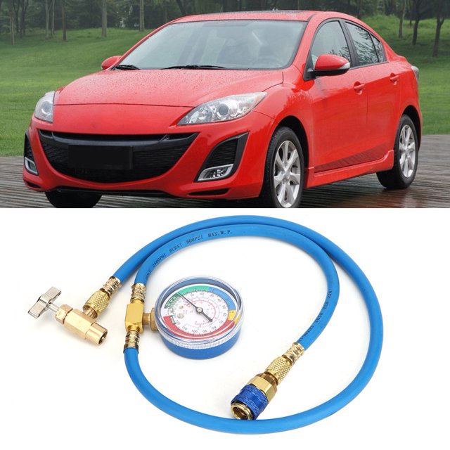 Acouto Boyau de Jauge de Réfrigérant, Boyau de Mesure Universel R134A Rechargeable Peut Taper Boyau de Chargement de Réfrigérant -30-250PSI