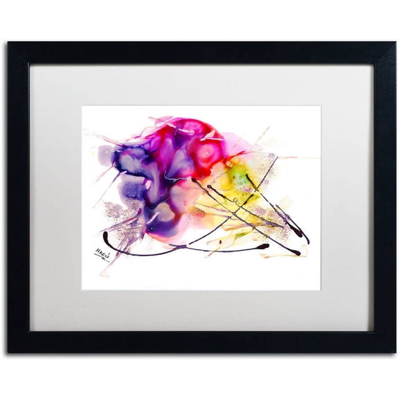 Trademark Fine Art "Abstract 08" Canvas Art by Mako, White Matte, Black Frame