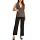 thumbnail image 2 of CHALECO SIN MANGAS INSPIRE CHIC para Mujer, Traje de Oficina Casual, Talla XS, Gris Marrón, 2 of 5