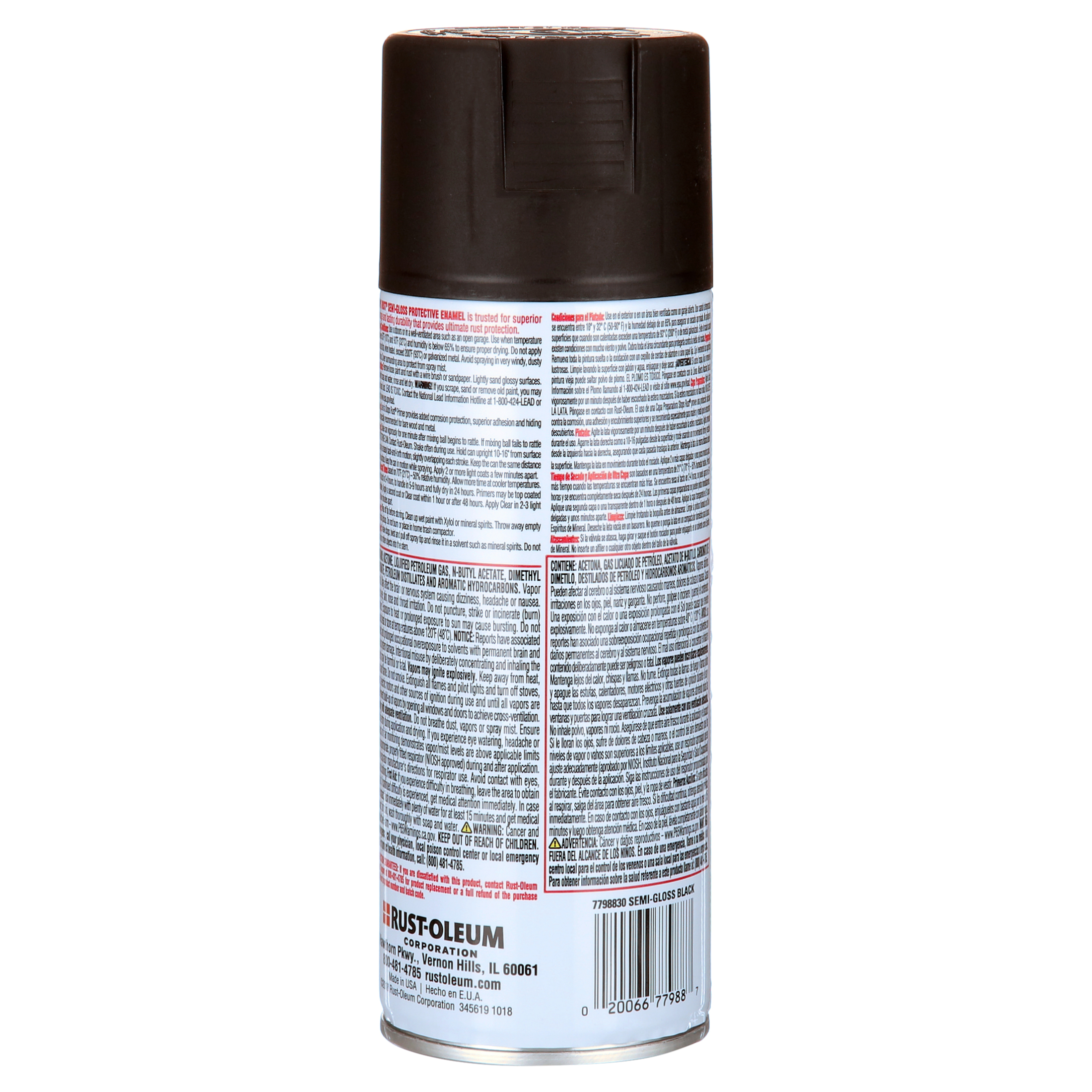 Black, Rust-Oleum Stops Rust Semi-Gloss Protective Enamel Spray Paint-7798830, 12 oz