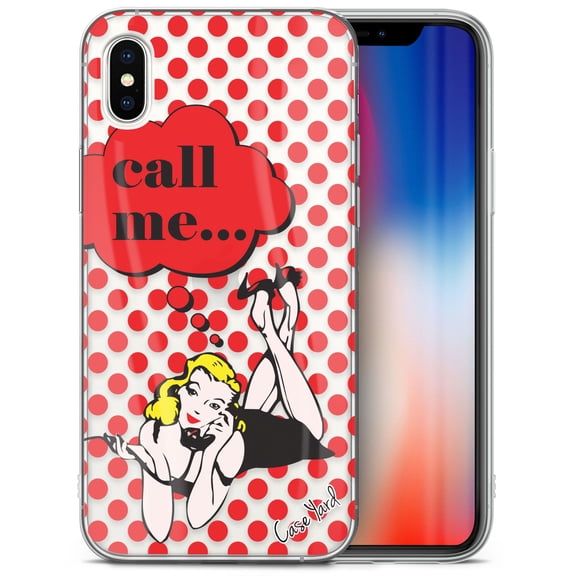 Case Yard iPhone-XS-Max Case Clear Soft & Flexible TPU Ultra Low Profile Slim Fit Thin Shockproof Transparent Bumper Protective Cover Drop Protective Cell Phone Cases (Call Me)