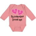 thumbnail image 3 of Inktastic My Godmother Loves Me Hearts Girls Long Sleeve Baby Bodysuit, 3 of 5