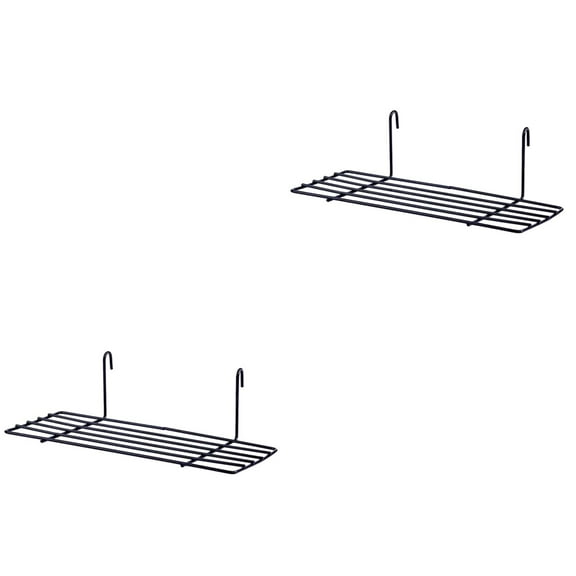 FRCOLOR 2pcs Hanging Wire Shelf Wall Organizer and Display Shelf for Living Room Bedroom(Black)