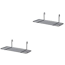 FRCOLOR 2pcs Hanging Wire Shelf Wall Organizer and Display Shelf for Living Room Bedroom(Black)
