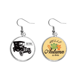 thumbnail image 1 of Black Classic Cars Mechanical patron Pendiente del lóbulo de la joyería del pendiente de la hoja del otoño Unbranded M, 1 of 3