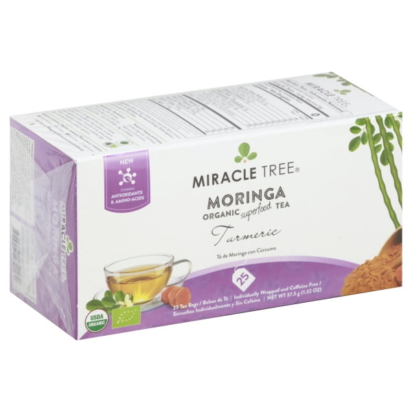 Miracle Tree Organic Moringa Superfood Tea 25 Individually Sealed Tea Bags Turmeric Nbsp Walmart Com Walmart Com