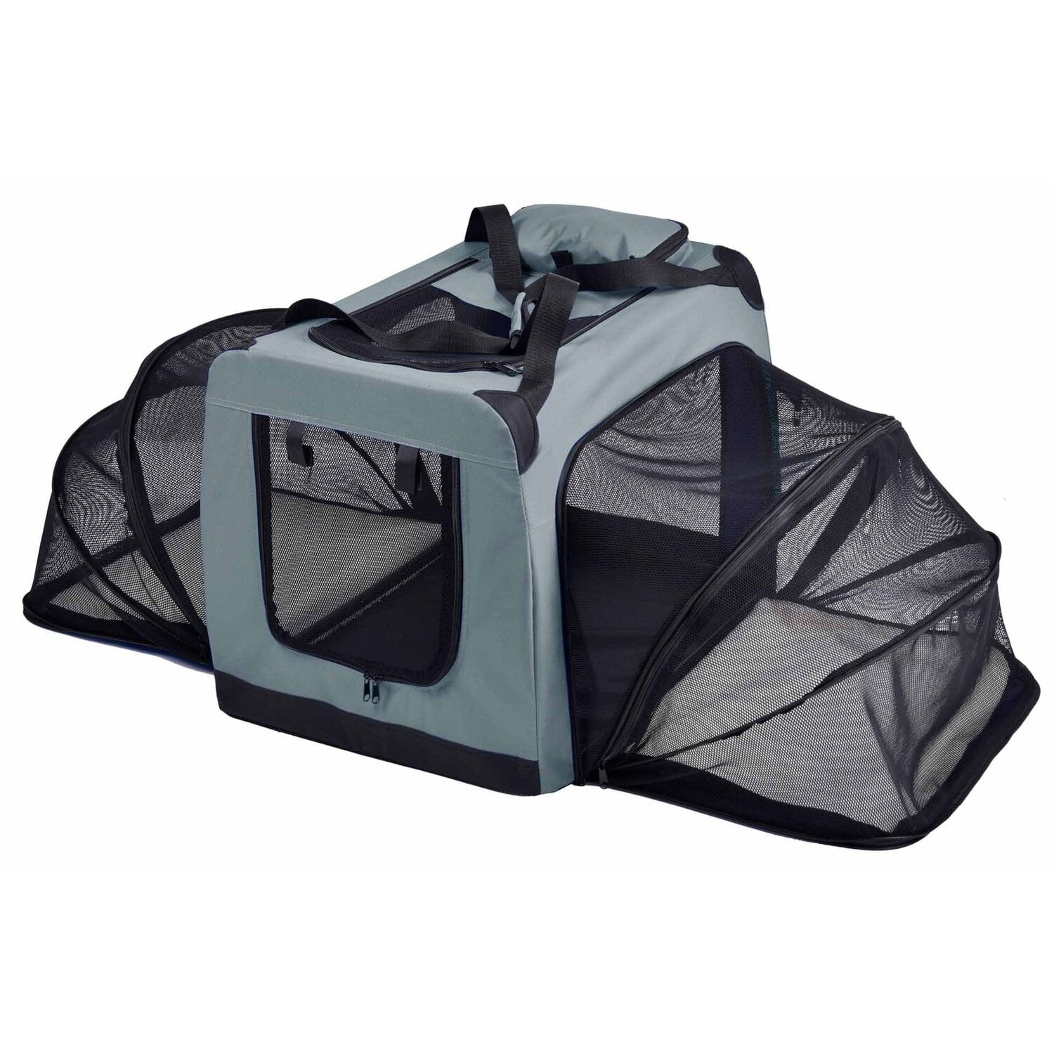 Pet Life ® 'Hounda Accordion' Metal Framed Soft-Folding Collapsible Dual-Sided Expandable Pet Dog Crate