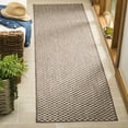 thumbnail image 2 of SAFAVIEH Courtyard Blair Checkered Indoor/Outdoor Runner Rug, Light Brown/Light Grey, 2'3" x 8', 2 of 10