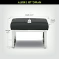 thumbnail image 4 of Studio Designs Home Allure Modern Rectangular Ottoman in Blended Leather & Chrome, 4 of 9