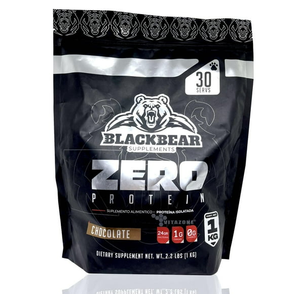 Proteína Zero Carbs 1 kg Chocolate 30 serv Isolatada Blackbear The Blackbear BLACKBZEROBOLSACHOCOLATE