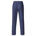 thumbnail image 2 of Gomelly Men Trousers Drawstring Pants Fitted Bottoms Mens Loose Summer Loungewear Solid Color Navy Blue XL, 2 of 3