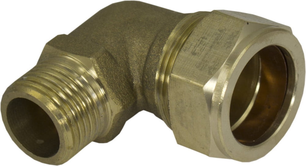 Pack of 2 Male 90 Degree Elbow Legines Brass Compression Tube Fitting 3/8 Compression x 1/4 Male Pipe 