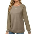 thumbnail image 1 of SDNall Hauts à Manches Longues pour Femmes Mode Femme Chandail à Col Rond Uni Manches Longues, 1 of 9