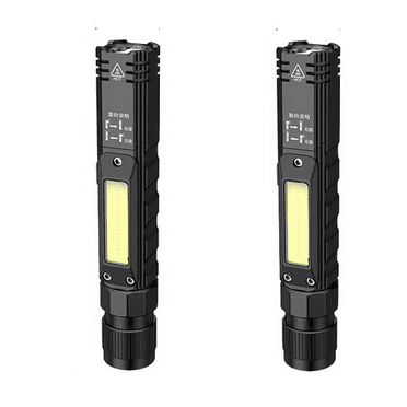 CARGTXY Rechargeable Work Light 1500mah Magnetic Flashlight Foldable, Portable LED Work Light Grill Light 800 Lumens,Black, 2 Packs