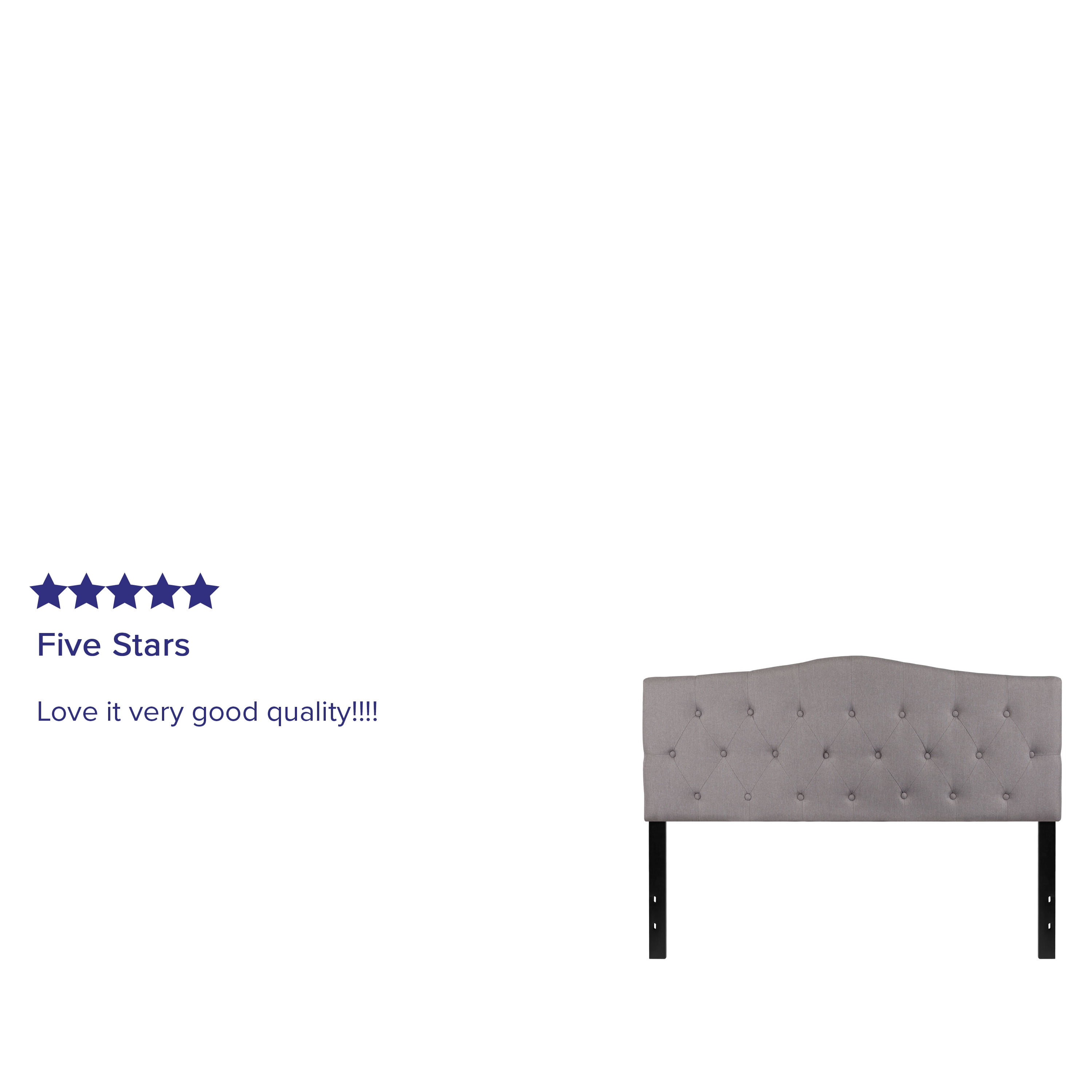 Flash Furniture Cambridge Tufted Upholstered Queen Size Headboard in Light Gray Fabric