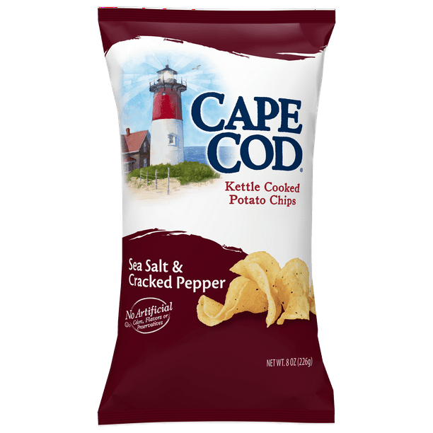 (3 Pack) Cape Cod Kettle Cooked Potato Chips Sea Salt & Cracked Pepper