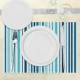thumbnail image 3 of Ambesonne Nautical Place Mats Set of 4, Striped Pastel Toned, Standard Size, Sky and Dark Blue, 3 of 6