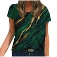 thumbnail image 1 of Blusa de camiseta informal con estampado de manga corta y cuello en V de verano para mujer a la moda Fridja  ghk5286, 1 of 5