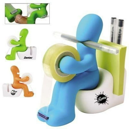 Desk Accessory Pen - The Butt Station - Desk Accessory: Tape Dispenser Pen Memo Holder Clip Storage (Random Color)