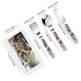 thumbnail image 2 of Honeii Wolf Family Winter Wonderland Print Children's Knife, Fork And Spoon Set,Reusable Utensils Set with Case,Travel Cutlery Set,for Kids Adults Camping, 2 of 8